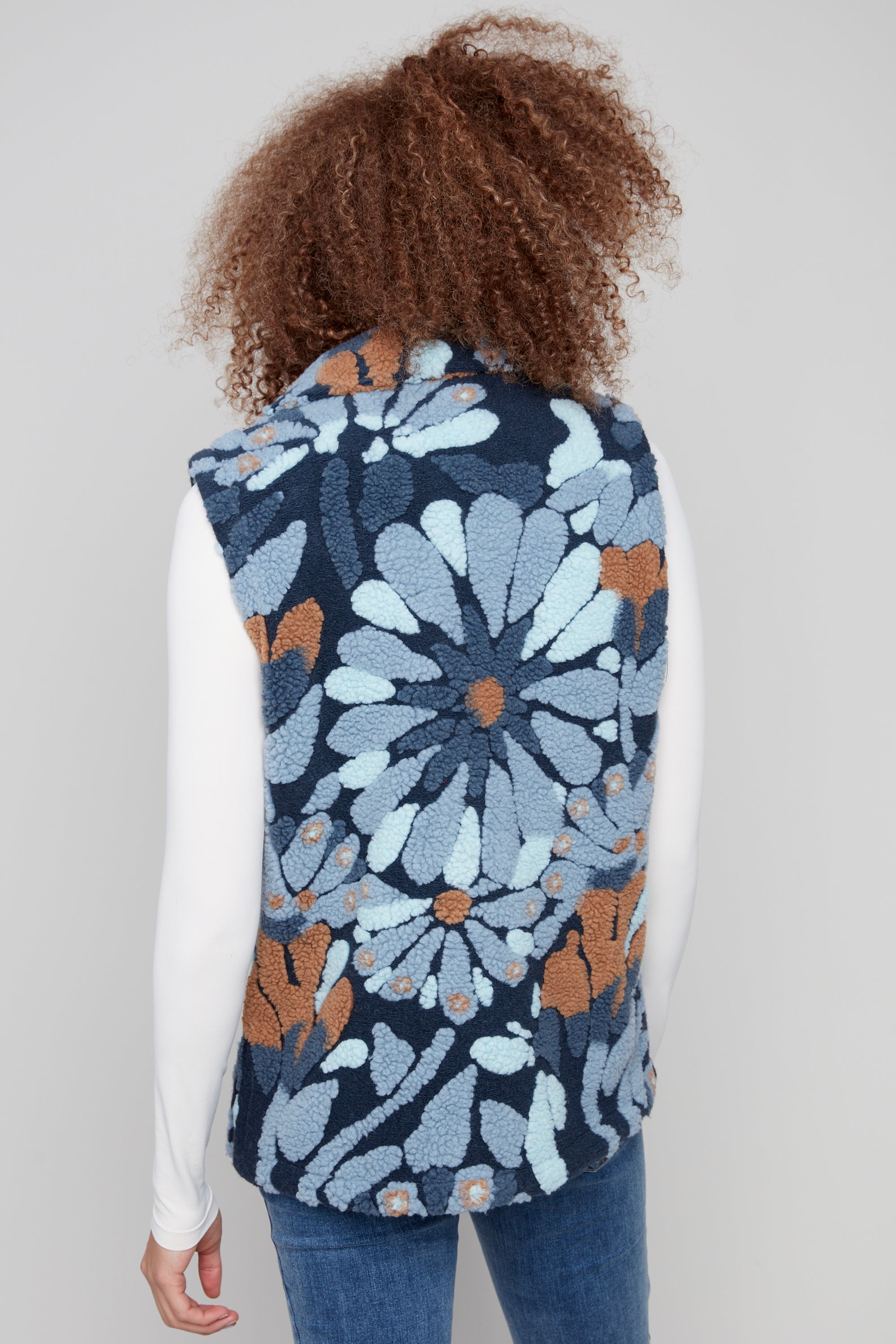 FLORAL SHERPA VEST – Aldila Boutique