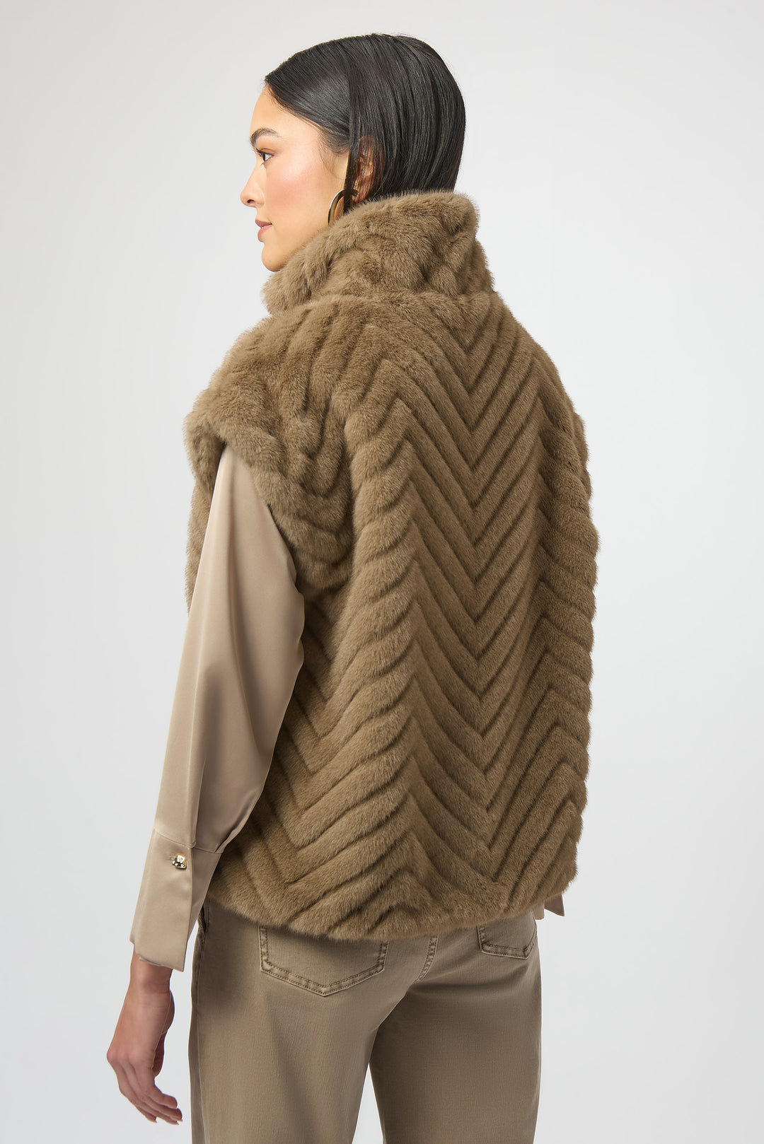MINK CHEVRON FAUX FUR VEST