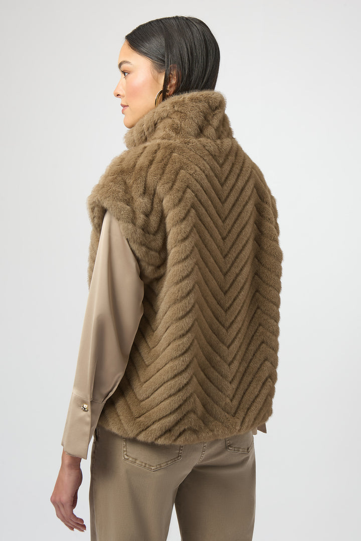 MINK CHEVRON FAUX FUR VEST