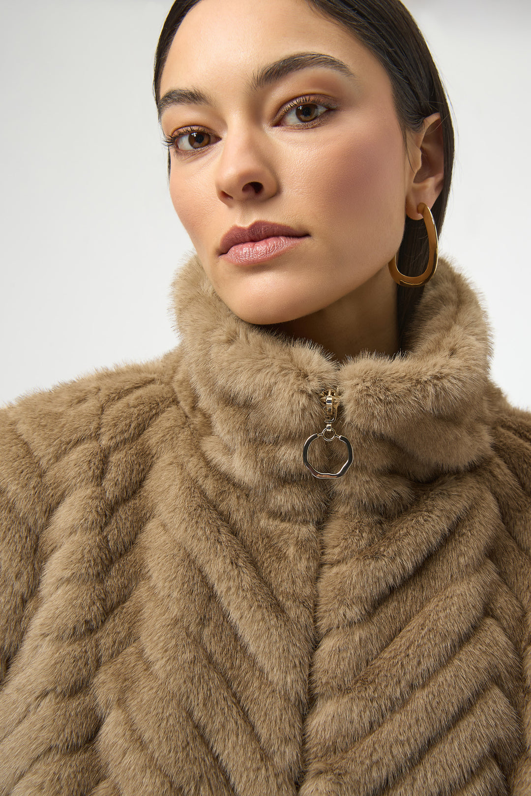 MINK CHEVRON FAUX FUR VEST