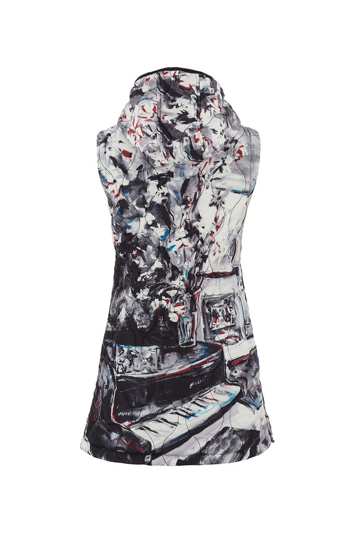 PIANO BLUES LONG HOODIE VEST