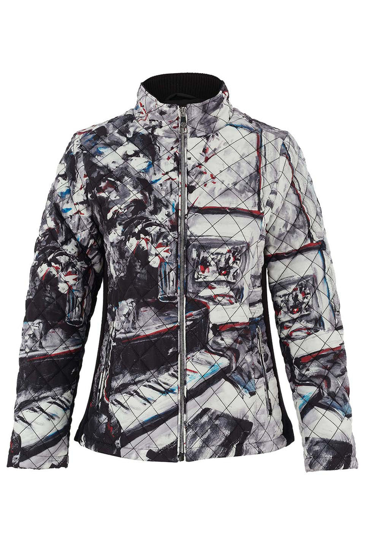 Dolcezza Fall 2025 
Look sharp in this neat Piano Blues Quilted Jacket! Made with a matte finish outer material and full-length sleeves, this coat features a contrasting zipper and side zip pockets. 