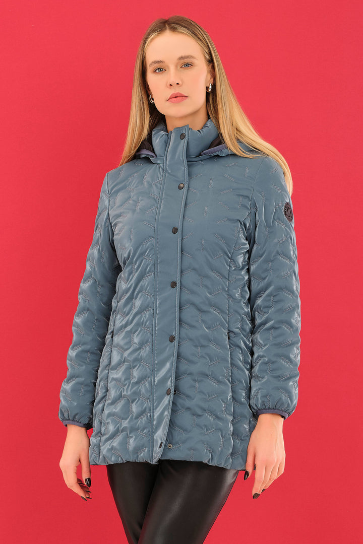 QUILTED COAT WITH HOOD