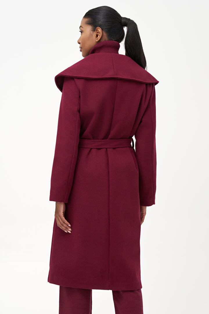 SHAWL COLLAR COAT WITH BELT