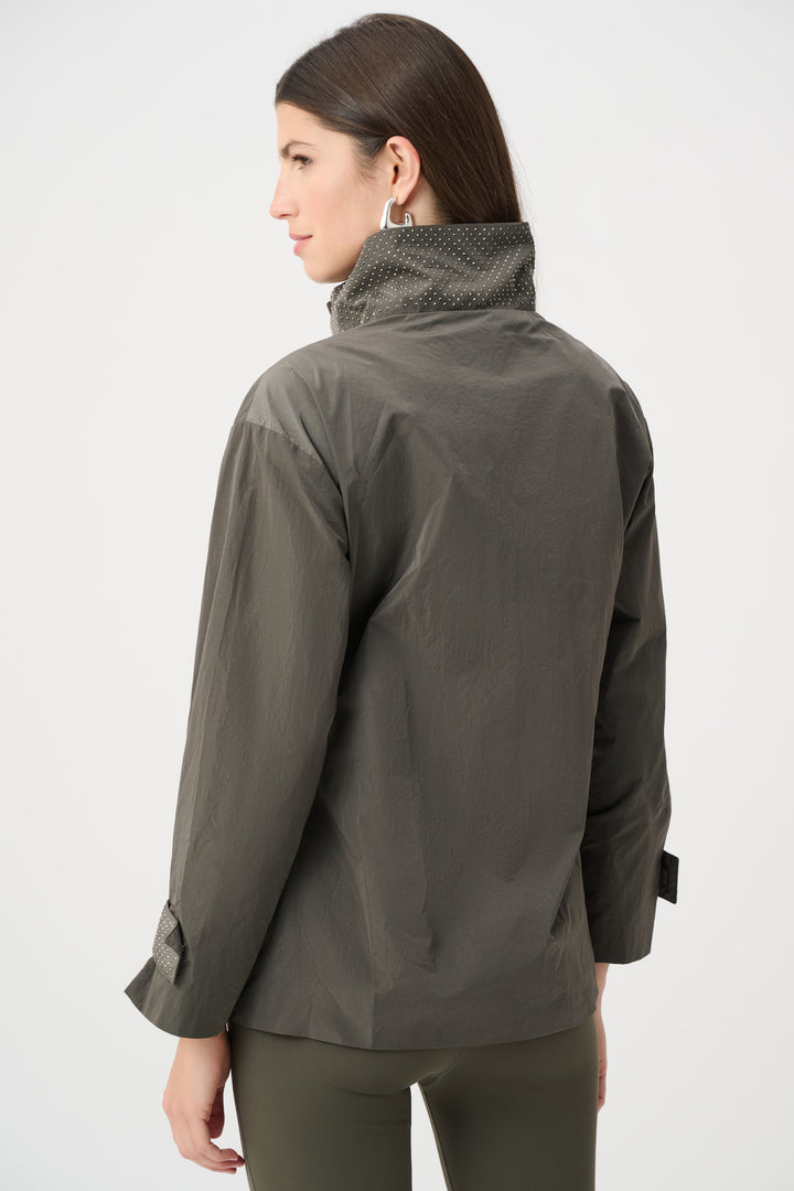 DRAWSTRING WAIST JACKET WITH EMBELLISHMENTS