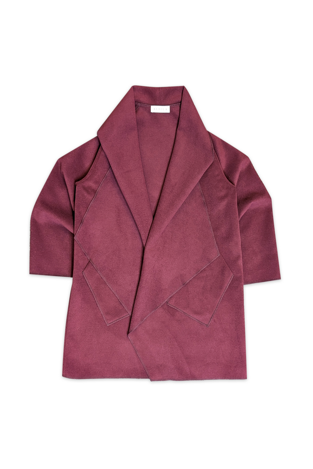 Maroon coat on a white background