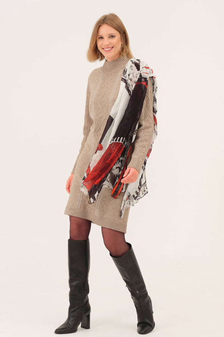 Abstract animal print scarf on white background