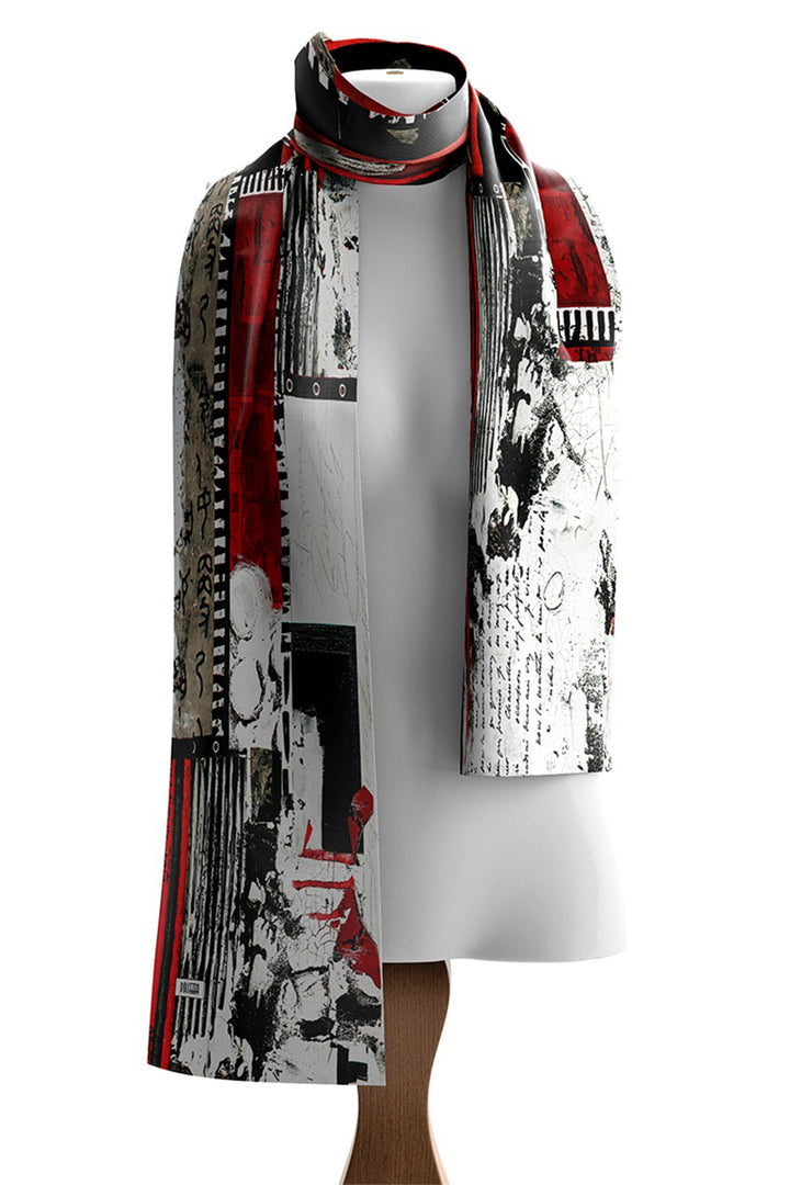 Abstract animal print scarf on white background