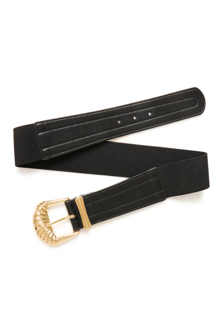 B.YOUNG Fall 2025 
This 2-inch thick belt features a striking gold buckle that adds a sophisticated touch to any outfit. 