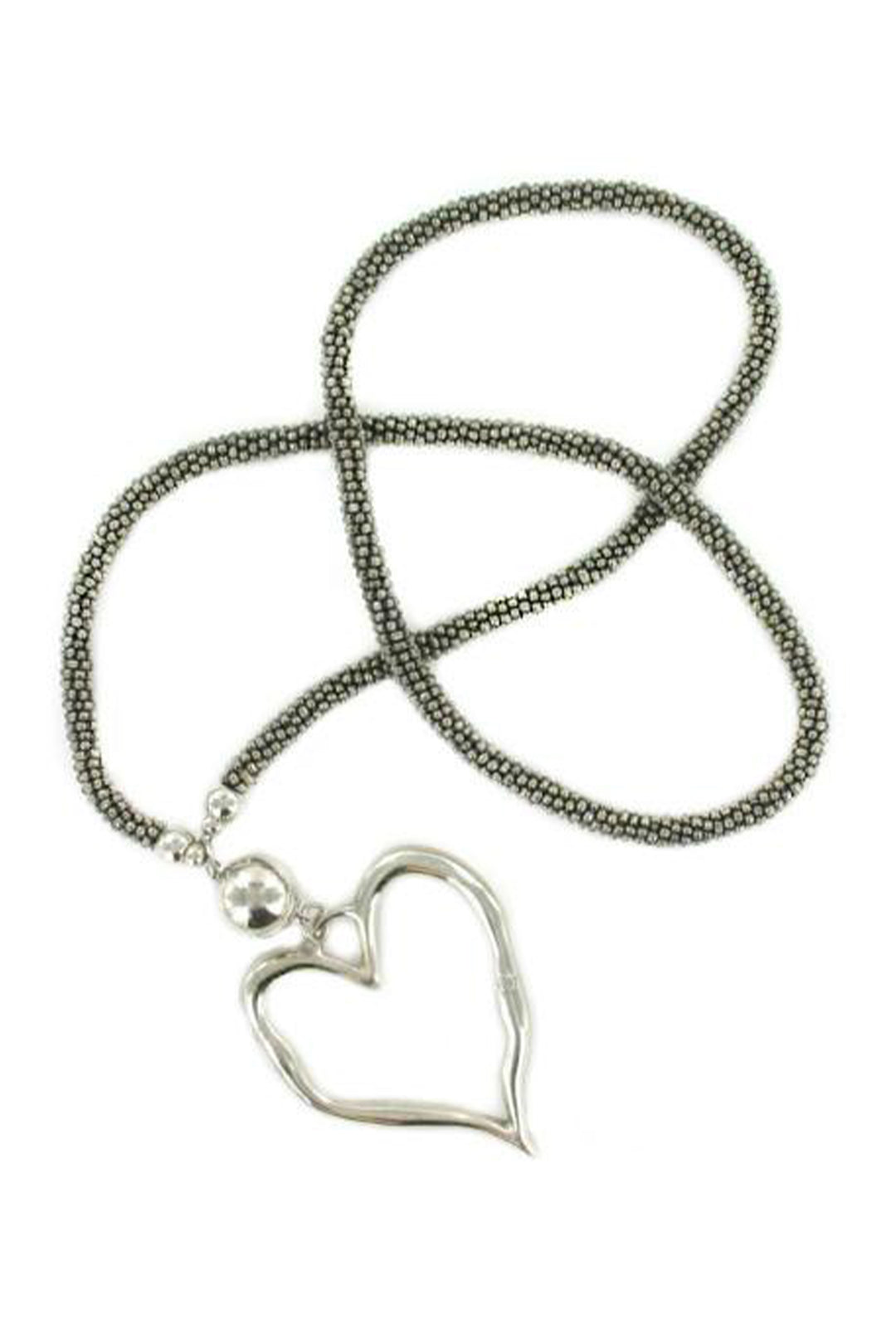 SUZIE BLUE Fall 2025 
Handcrafted beaded necklace featuring an adorable open heart pendant—the perfect everyday accessory that combines natural charm with effortless style.