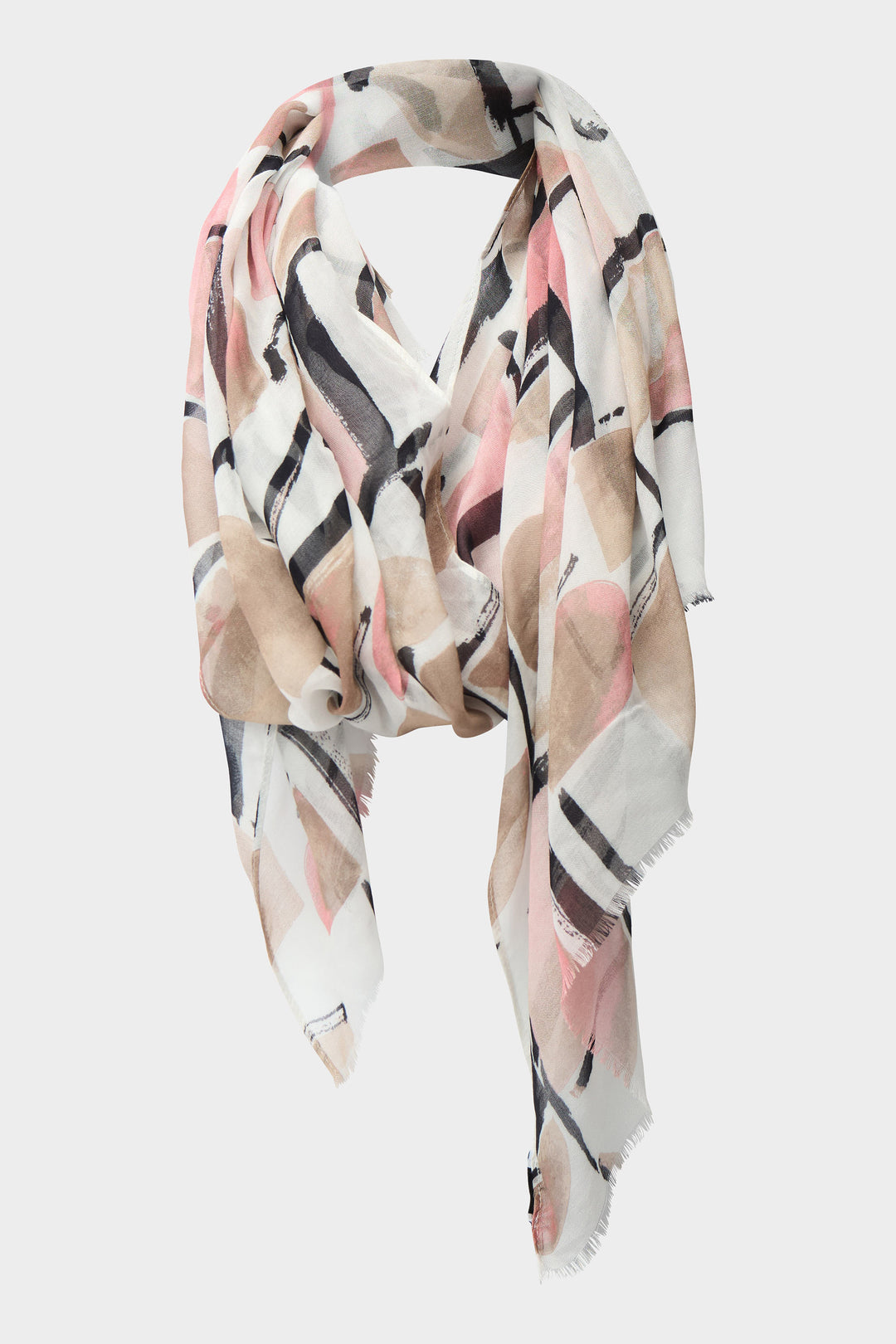 Multicolored scarf with abstract pattern on a white background