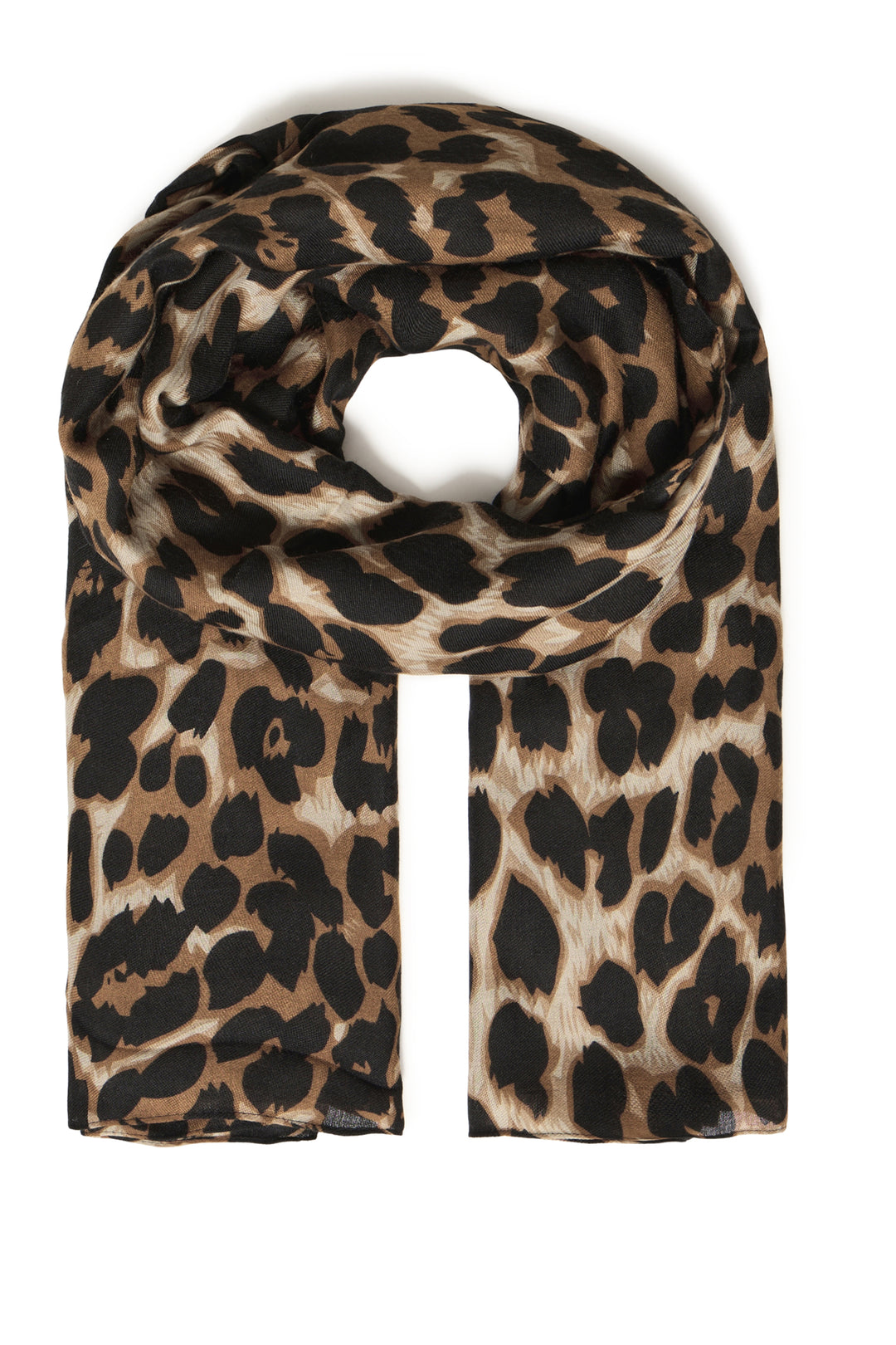 Leopard print scarf on a white background