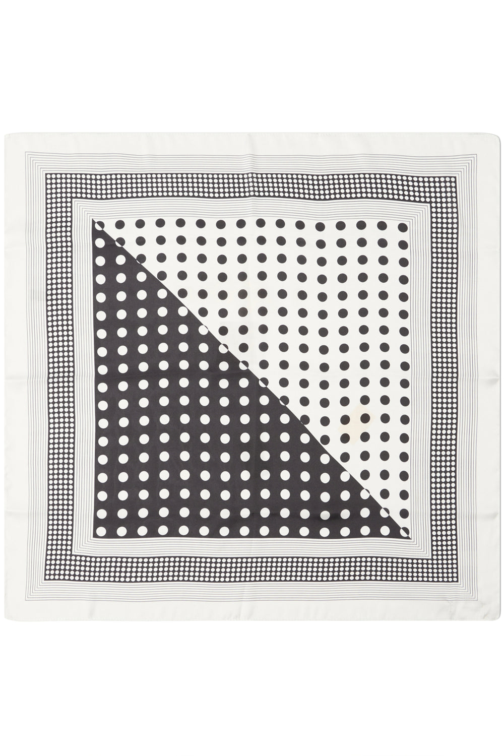 Black and white patterned square scarf on a white background