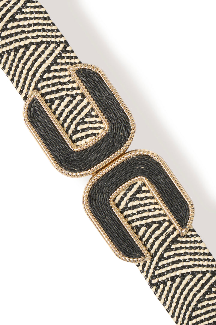 NATURAL BLACK WOVEN BELT