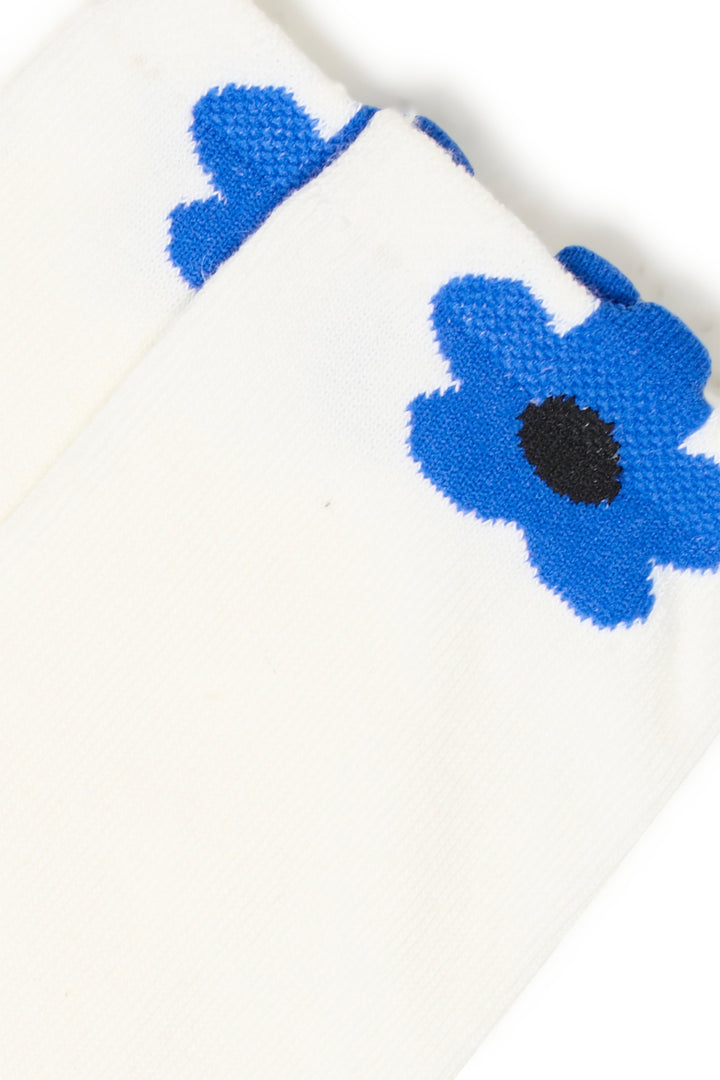 IVORY BLUE FLOWER SOCKS