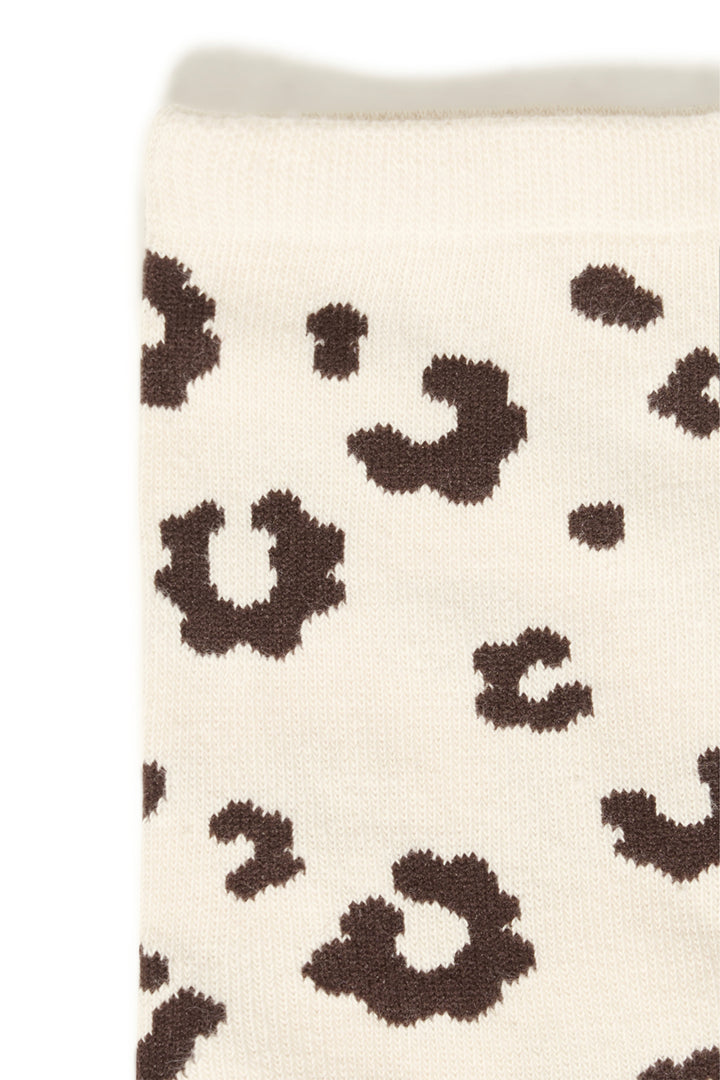 ECRU BROWN ANIMAL PRINT SOCKS
