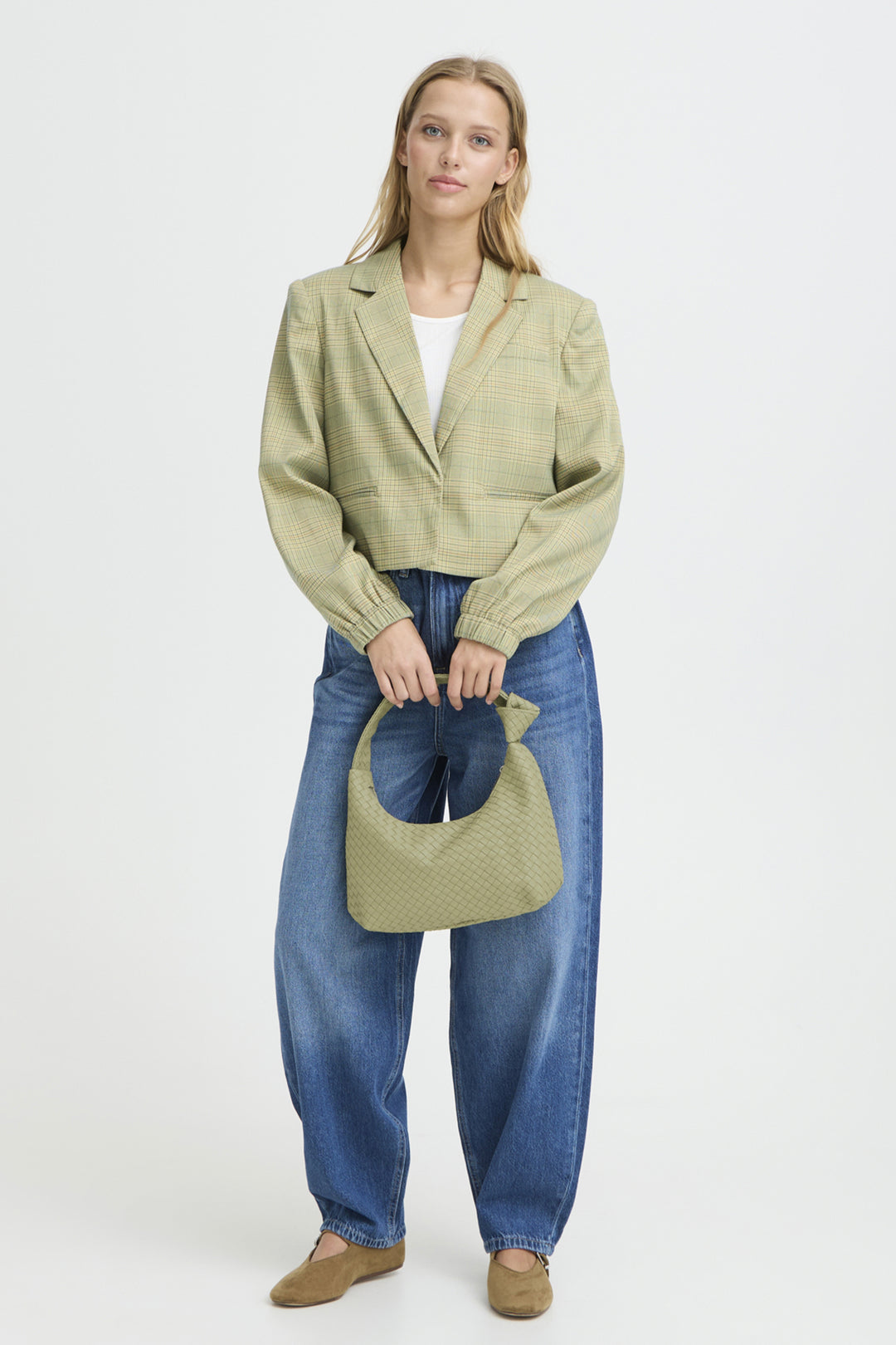 IGUANA WOVEN CRESCENT BAG