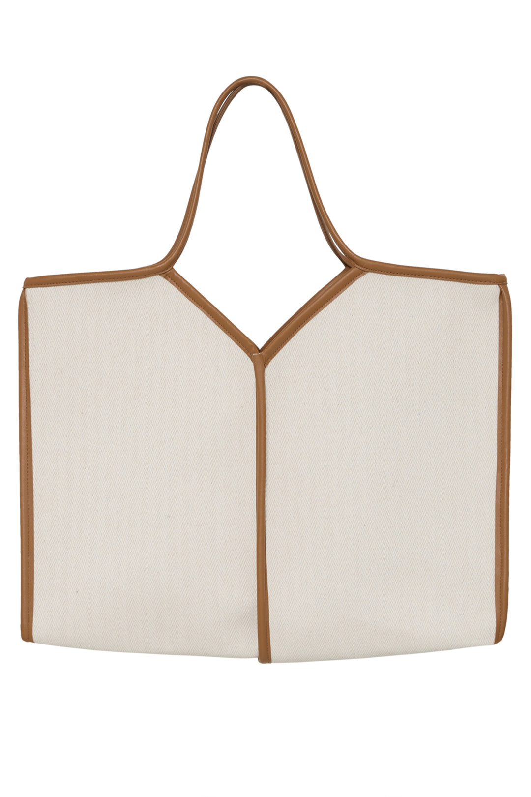 NATURAL TAN CHEVRON TOTE BAG