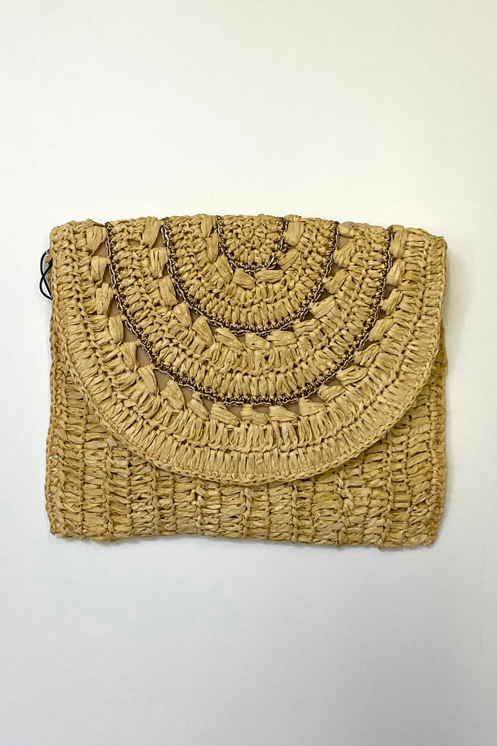 WOVEN STRAW CONVERTIBLE CLUTCH