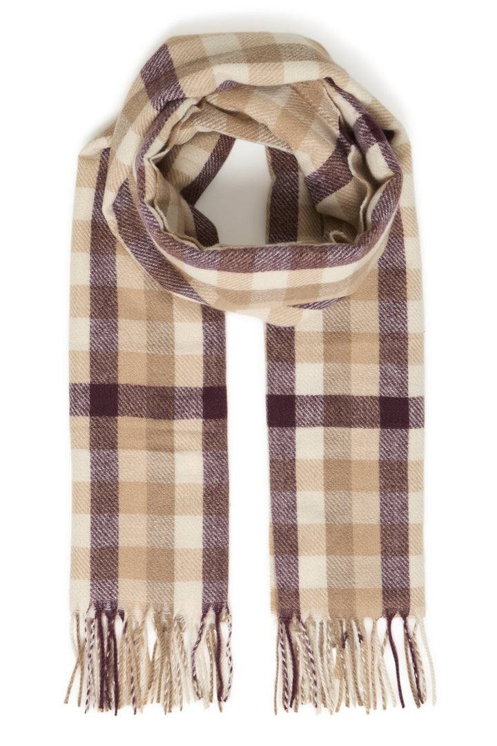 TOASTED COCONUT CHECK SCARF