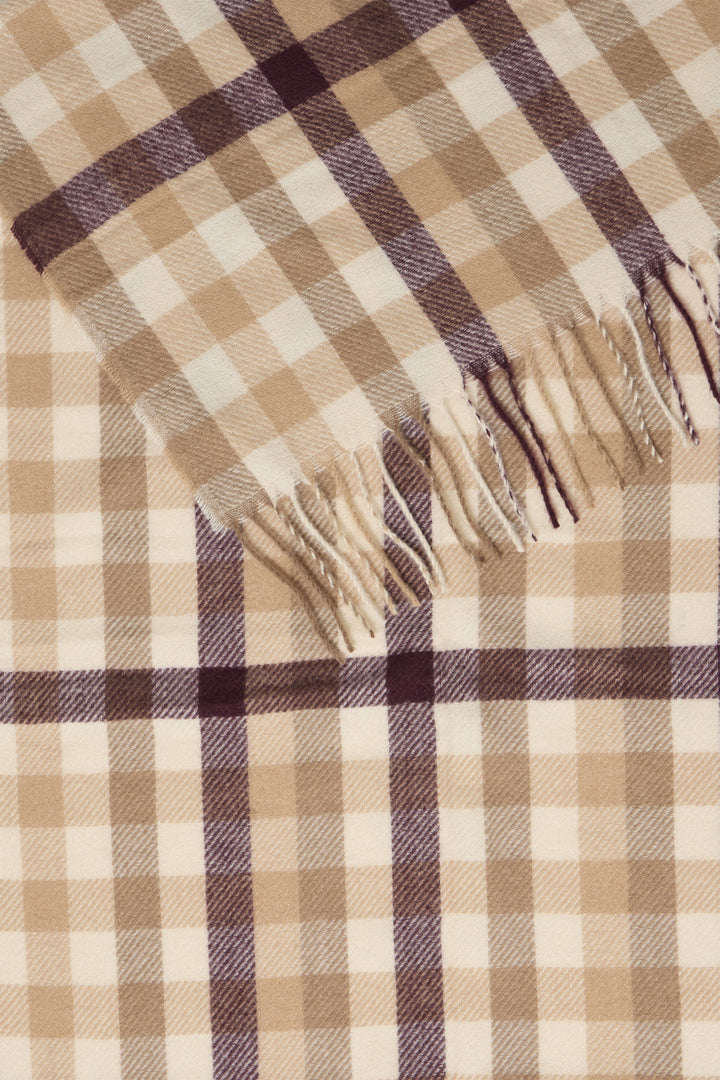 TOASTED COCONUT CHECK SCARF