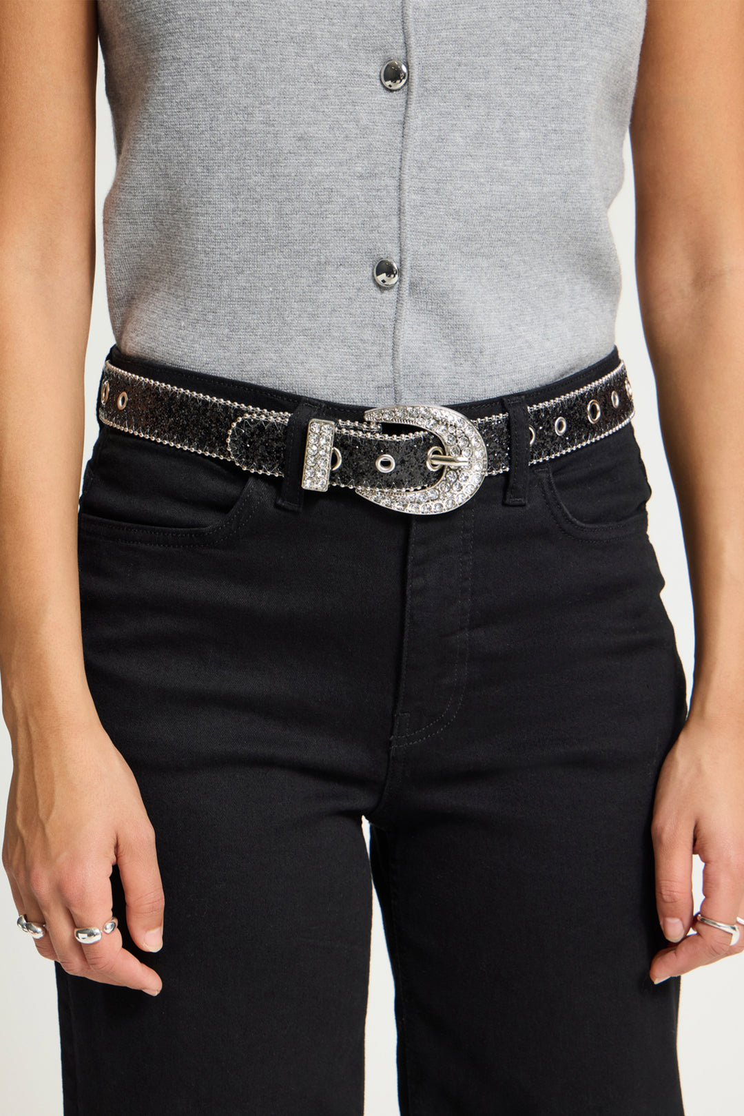 RHINESTONE BUCKLE BELT