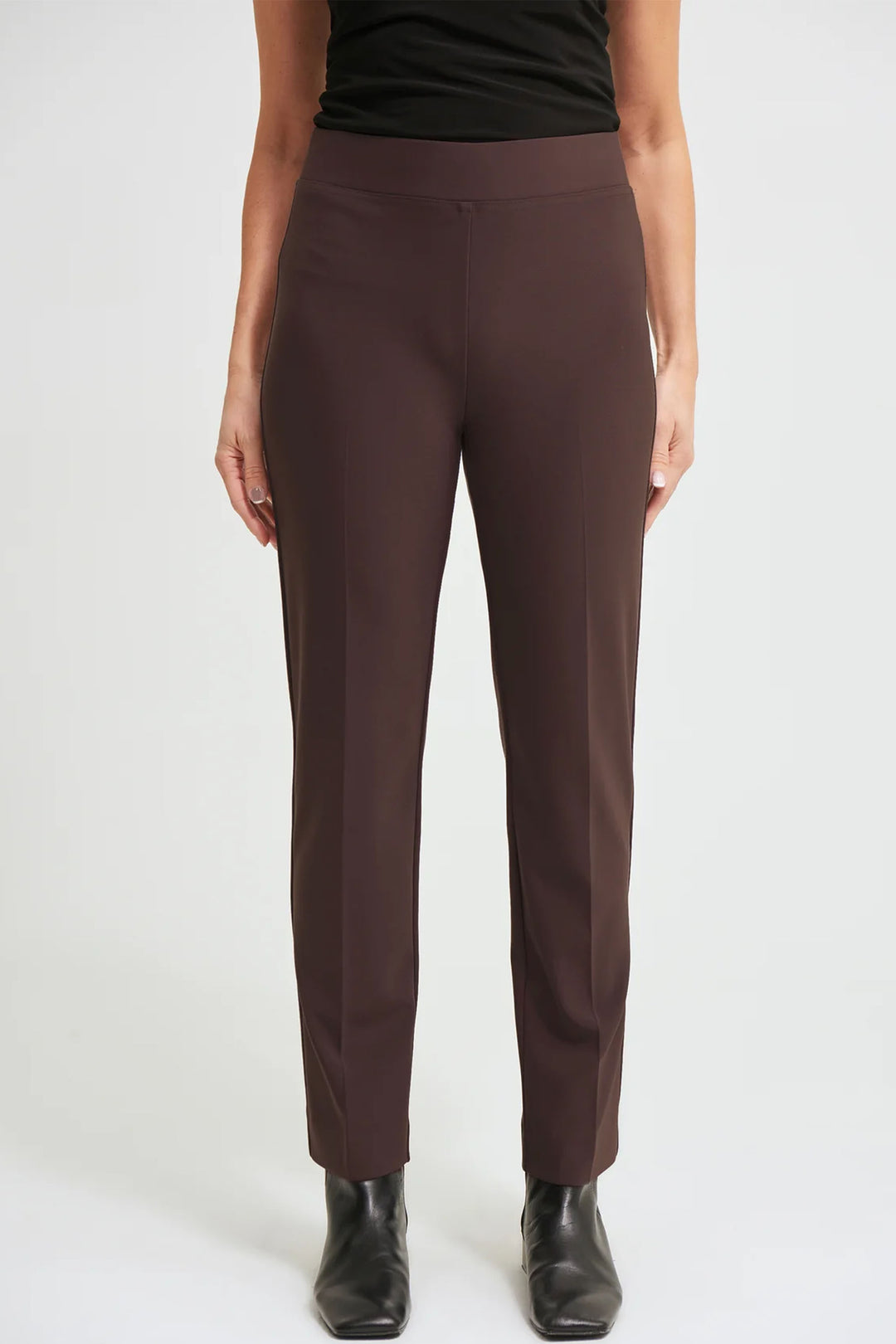 Joseph Ribkoff women's business casual slim fit basic pull-on pant - chocolate
