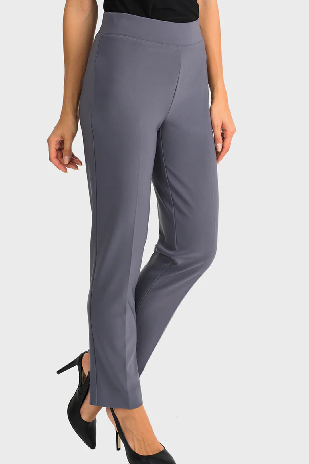 Joseph Ribkoff women's business casual slim fit basic pull-on pant - smokey grey
