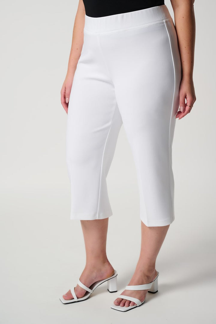 JOSEPH RIBKOFF women's business casual cropped capri dress pants - white front