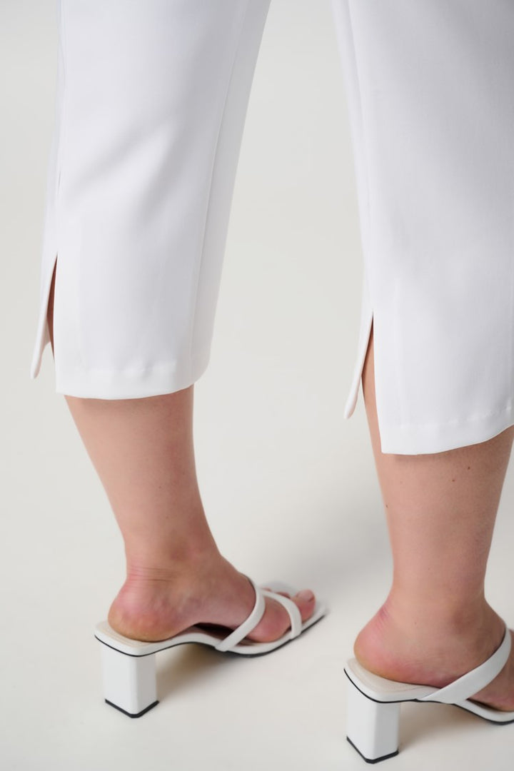 JOSEPH RIBKOFF women's business casual cropped capri dress pants - white detail