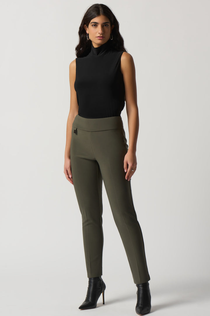 Joseph Ribkoff Fall 2023 women's business casual slim basic dress pant - avocado model front