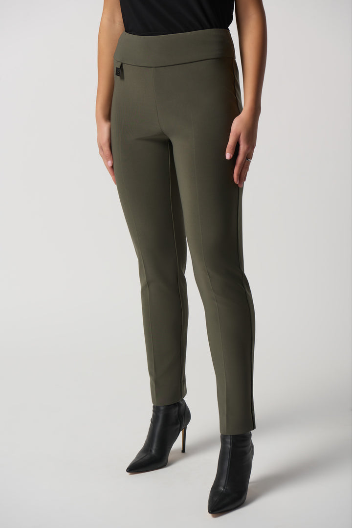 Joseph Ribkoff Fall 2023 women's business casual slim basic dress pant - avocado front