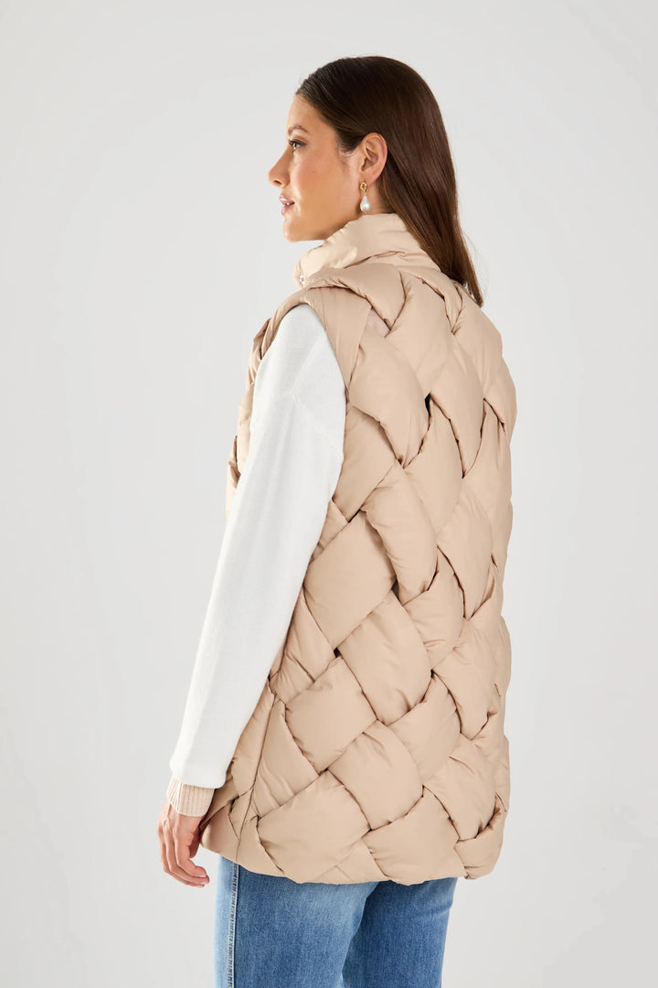 BASKET WEAVE PUFFY VEST