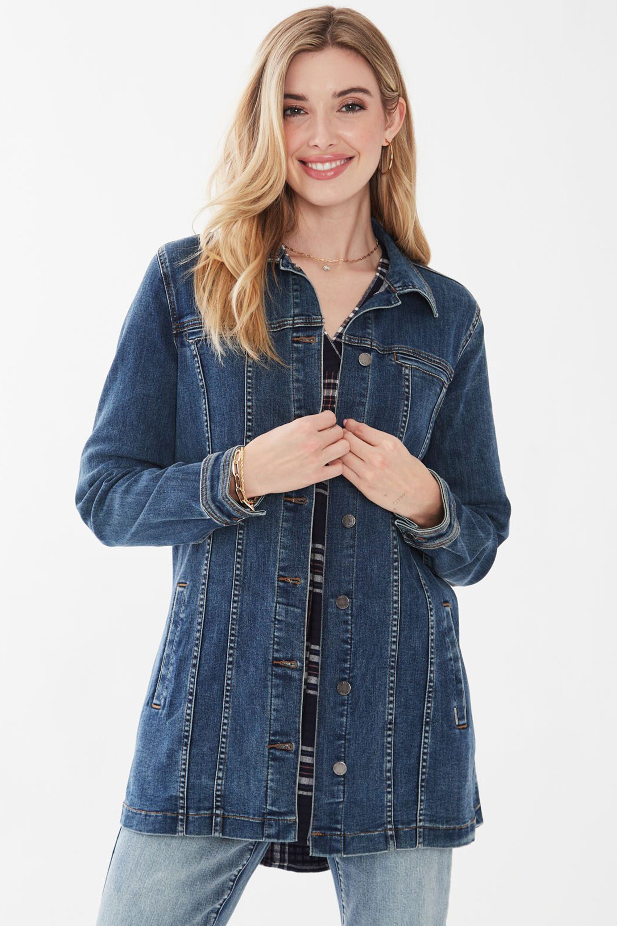 Buy online Blue Denim Long Sleeve Jacket from western wear for Women by  Drape And Dazzle for ₹1169 at 71% off | 2024 Limeroad.com