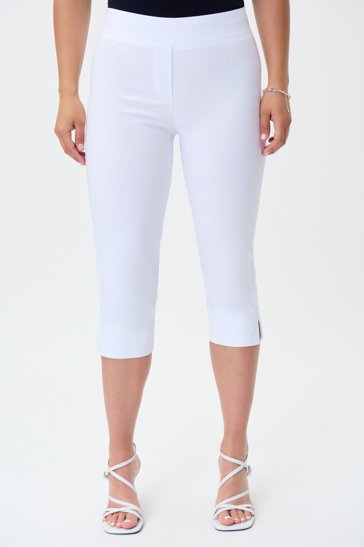 JOSEPH RIBKOFF SPRING '23 women's business casual pull-on cropped capri dress pants - white front