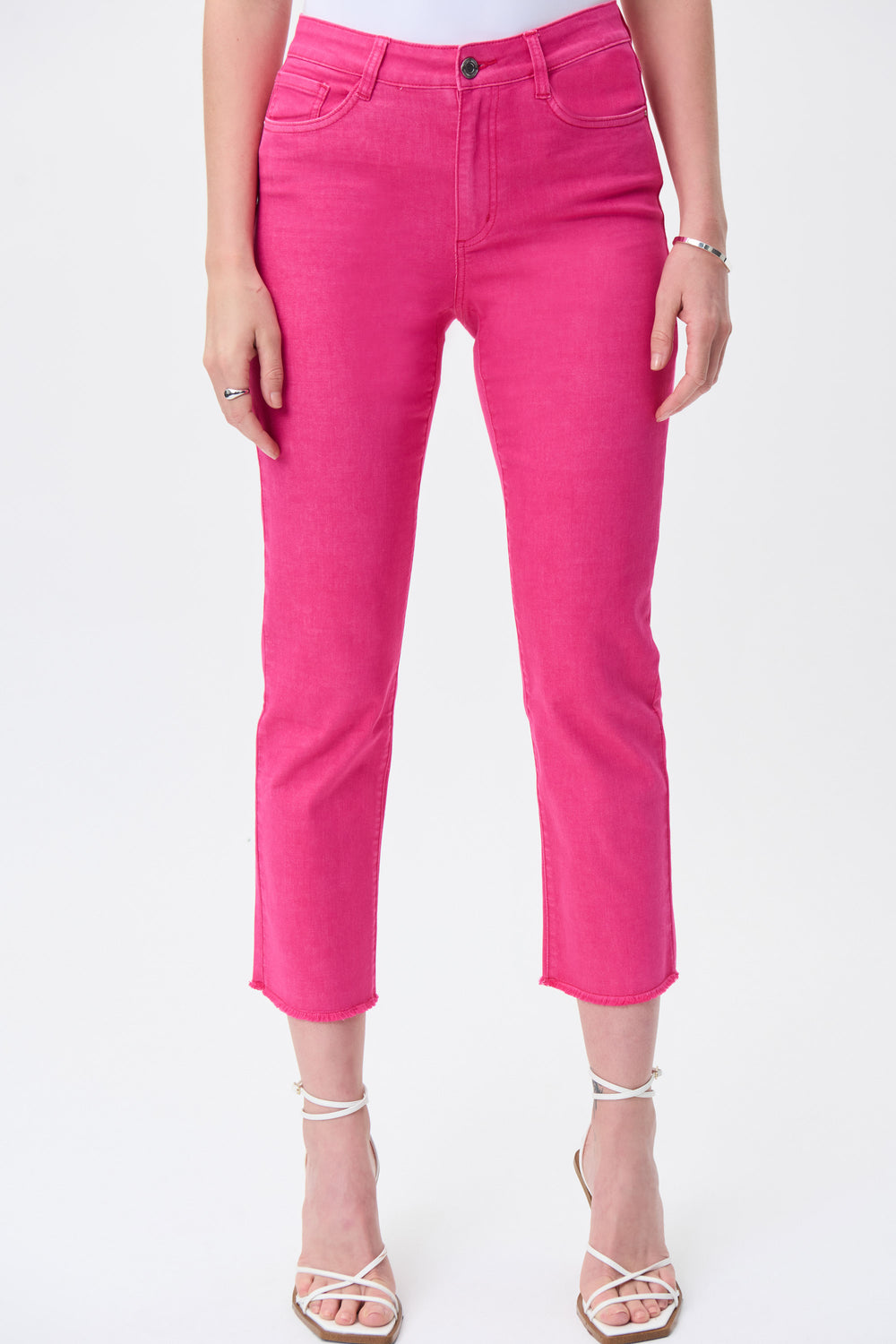JOSEPH RIBKOFF SPRING 2023 women's casual colourful slim cropped jeans - pink front