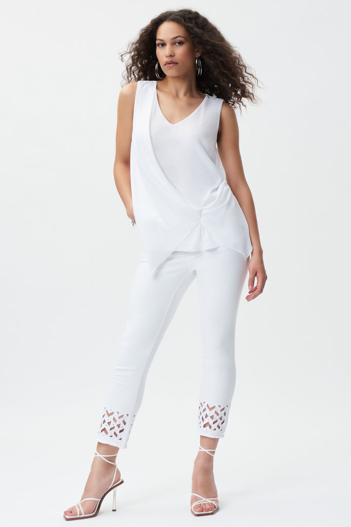 Joseph Ribkoff Spring 2023 women's casual white slim cropped jeans