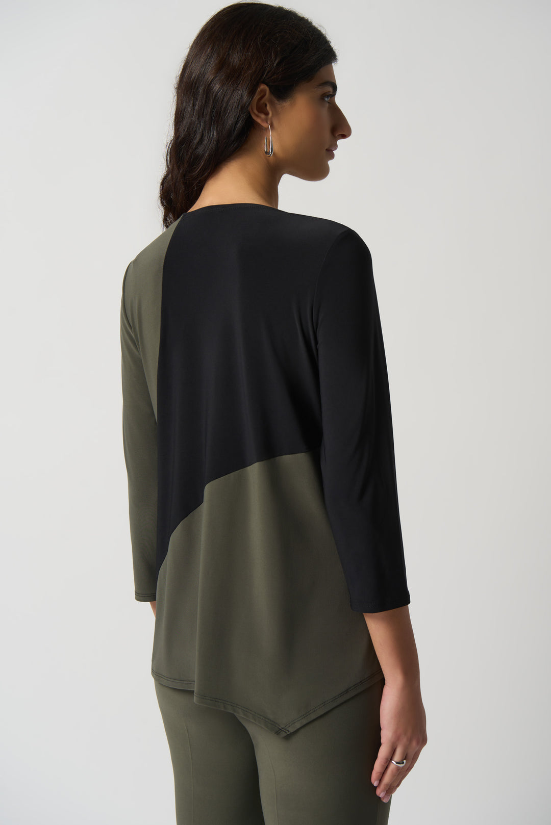 Joseph Ribkoff Fall 2023 women's casual jersey fabric asymmetrical tunic top - back
