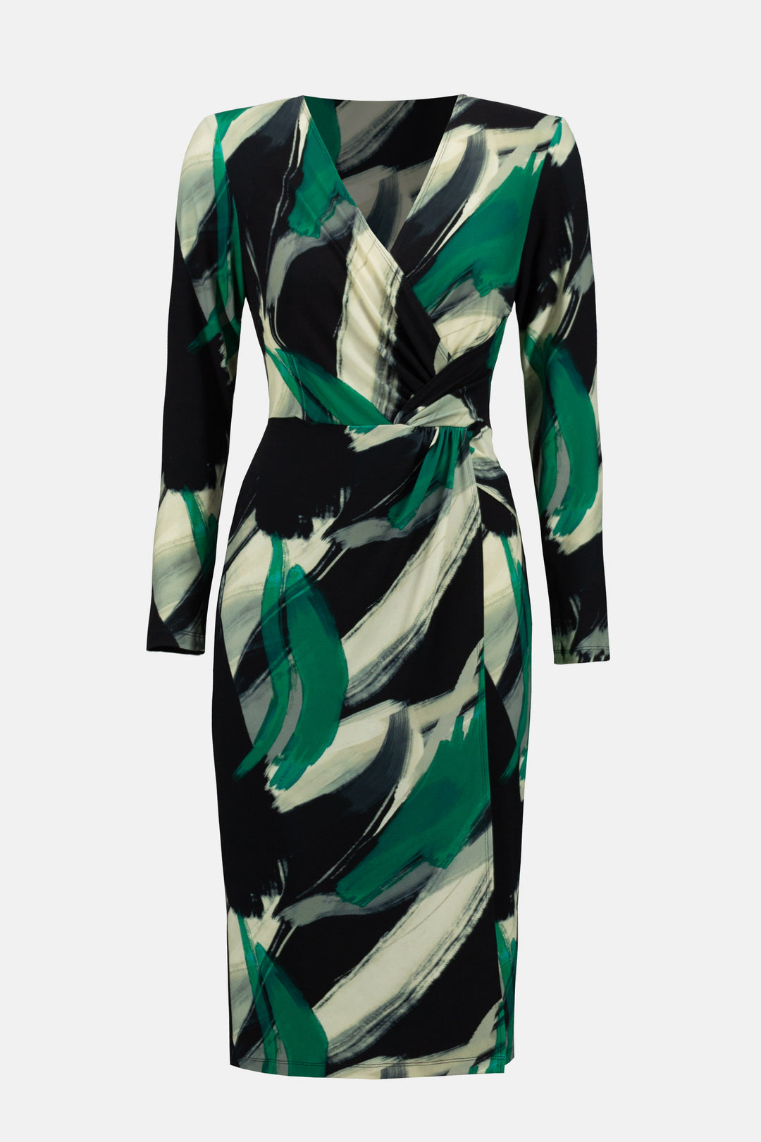Joseph Ribkoff Fall 2023 women's business casual abstract printed wrap midi dress - product front