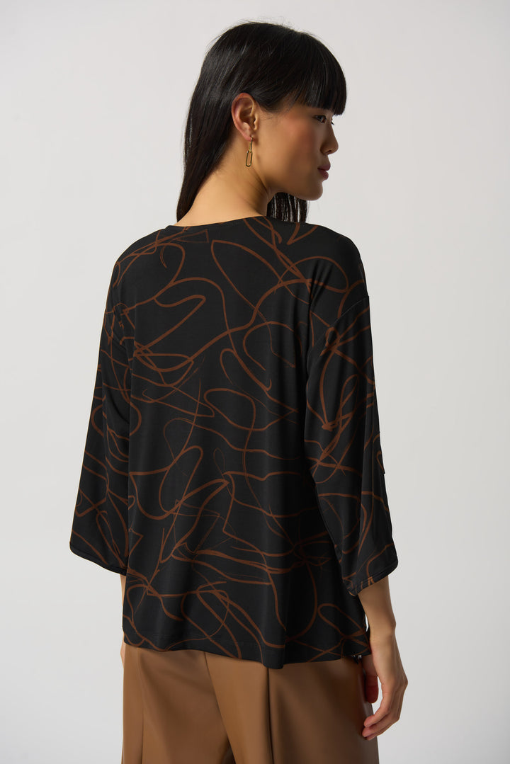 ABSTRACT PRINT 3/4 SLEEVE TOP