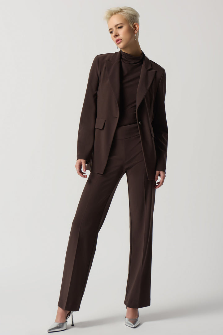Joseph Ribkoff Fall 2023 women's business casual wide leg flared dress pants - model front