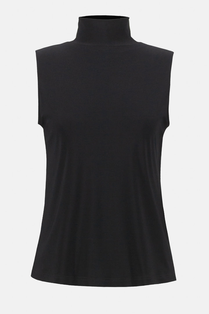 Joseph Ribkoff Fall 2023 women's casual basic mock neck layering sleeveless black top - product front