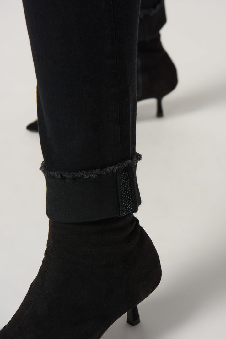 Joseph Ribkoff Fall 2023 women's slim fit black denim jeans - ankle detail