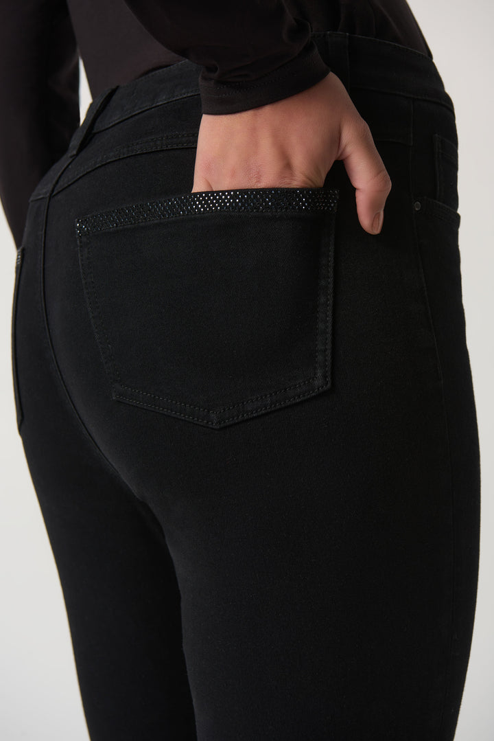 Joseph Ribkoff Fall 2023 women's slim fit black denim jeans - pocket detail