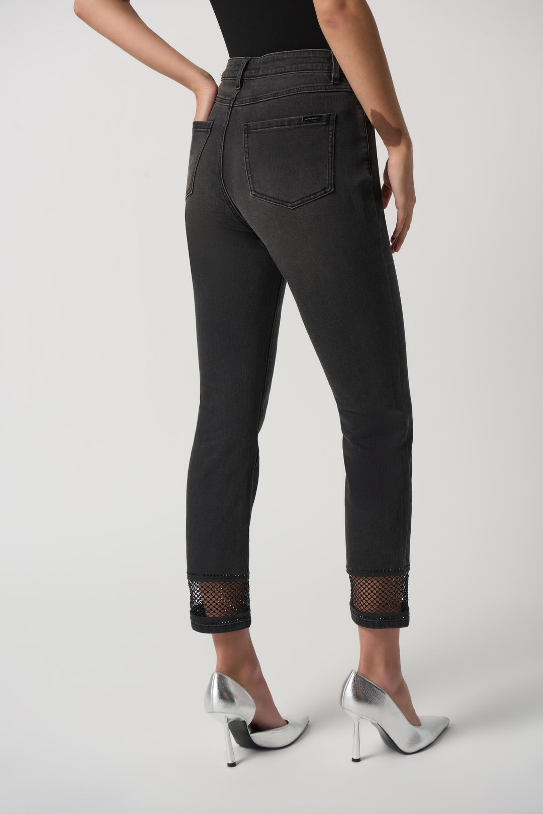 Joseph Ribkoff Fall 2023 women's casual slim cropped denim grey jeans - back