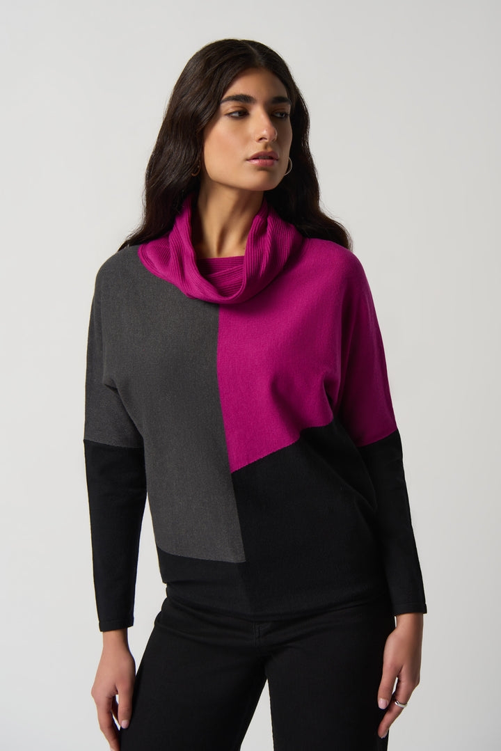 Joseph Ribkoff Fall 2023 women's casual pullover cowl neck cozy knit sweater - front