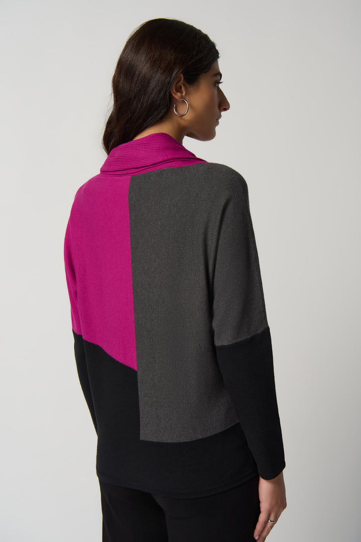 Joseph Ribkoff Fall 2023 women's casual pullover cowl neck cozy knit sweater - back