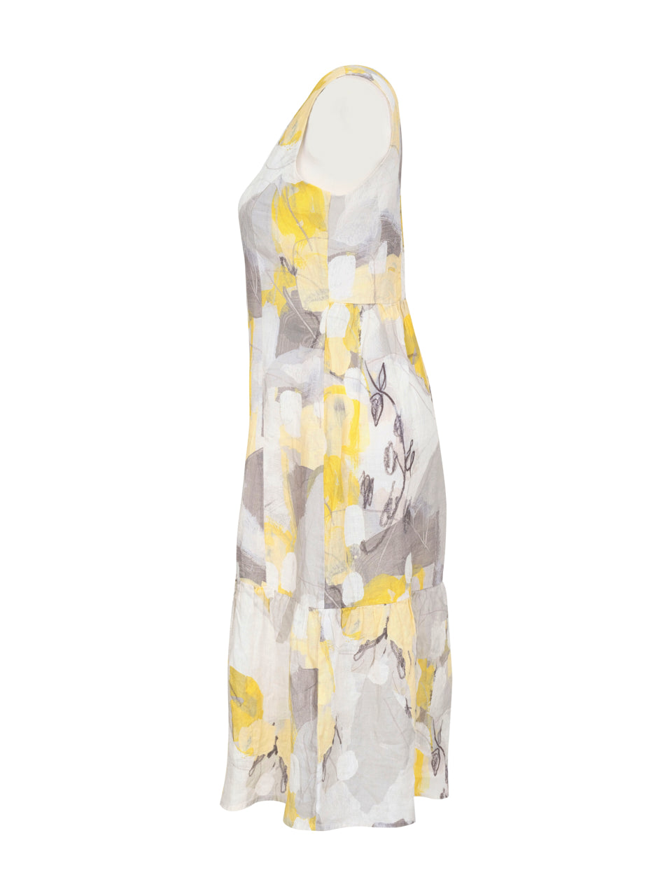 Dolcezza Spring 2023 women's casual linen summer printed sun dress - side