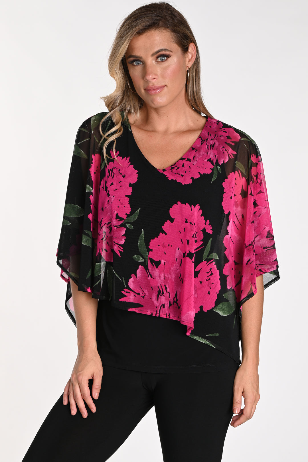 FLORAL MESH OVERLAY TOP