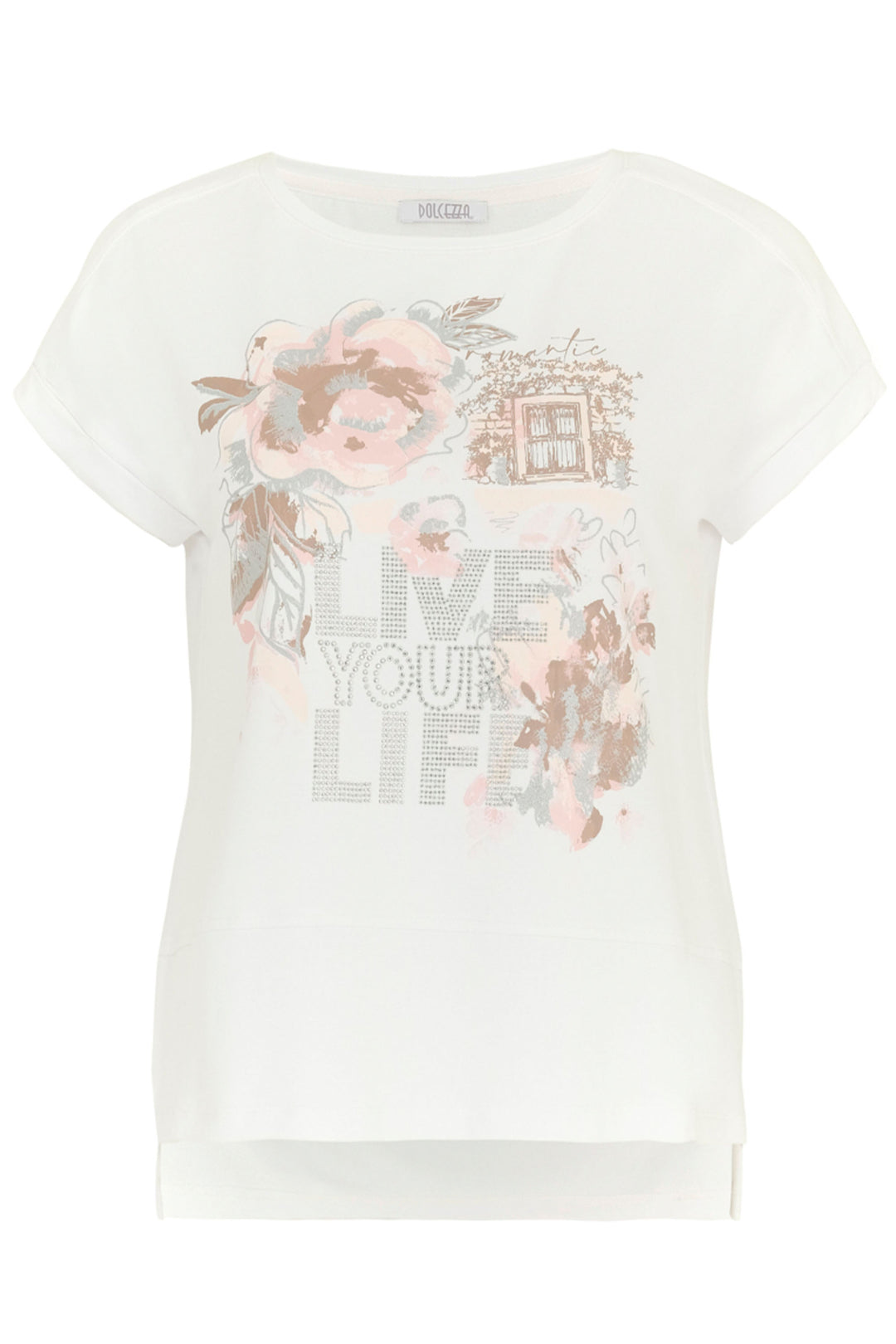 NIRVANA ELEGANCE WHITE PINK LIVE YOUR LIFE TOP